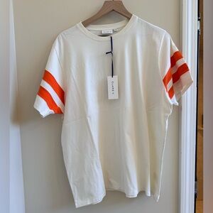 Clare V ORIGINAL VARSITY TEE Cream NWT